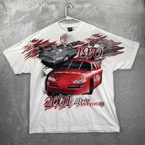 Vintage Nascar T-Shirt men's 2XL Dodge Motorsports AAA Superweight Deadstock NWT